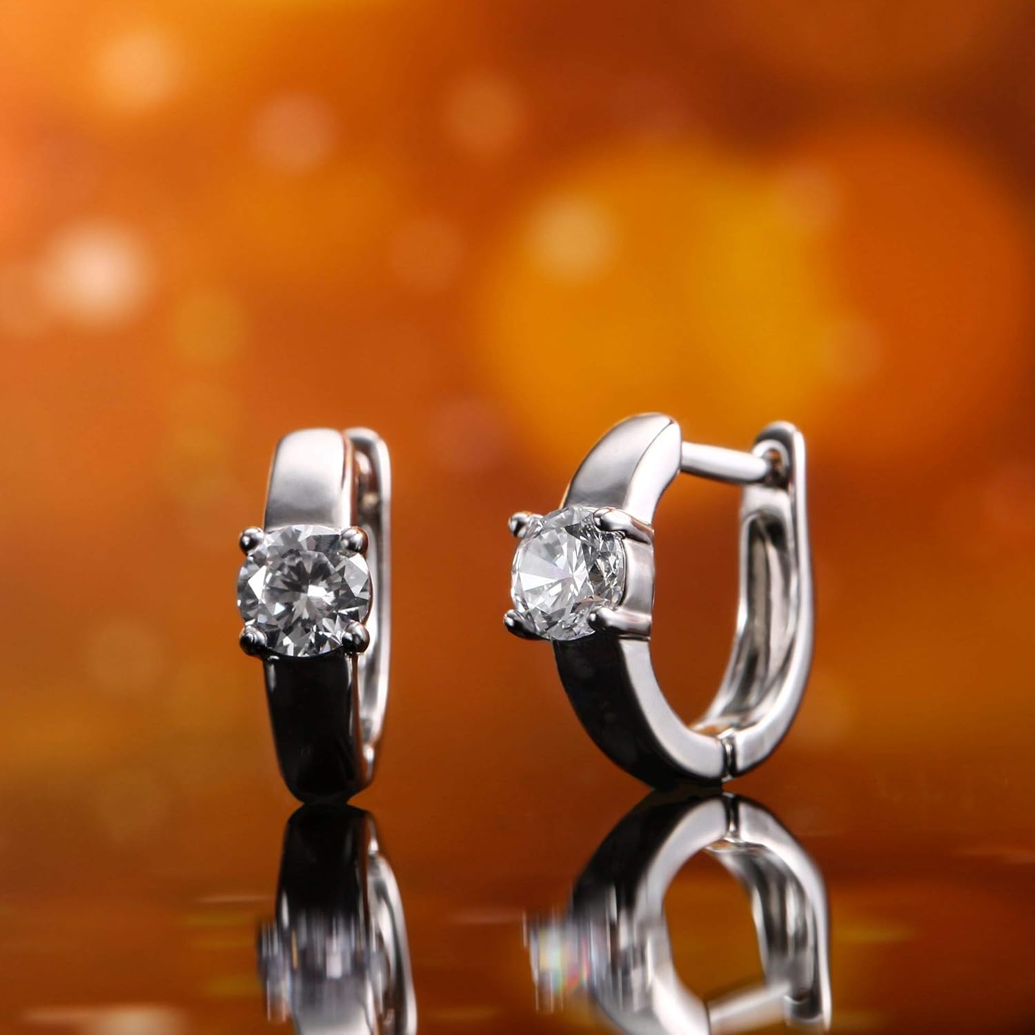 Barzel 18K Gold Plated Cubic Zirconia Huggie Cuff Earrings For Women - Image 5