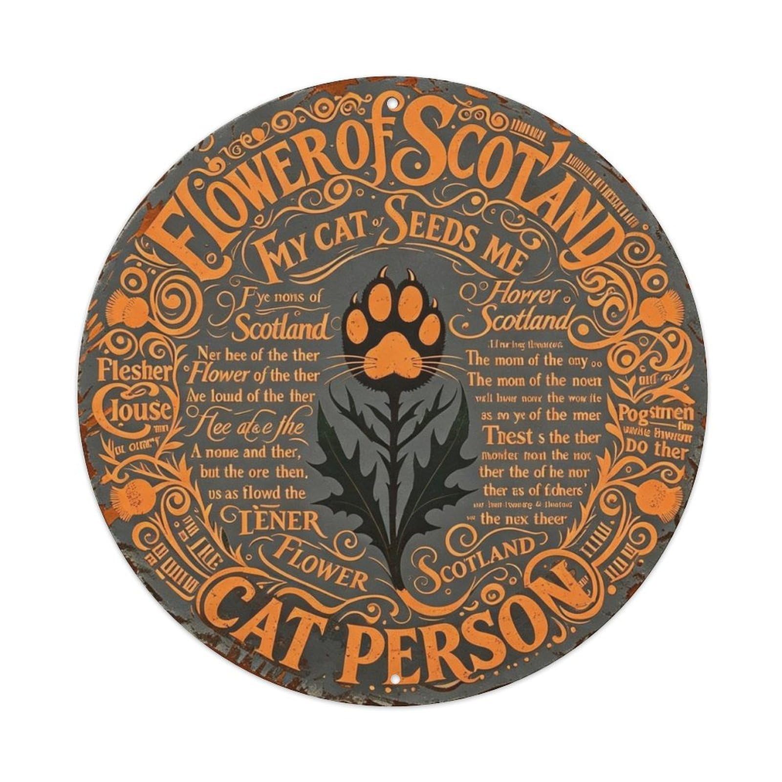 Cat Person Metal Tin Sign Plaque