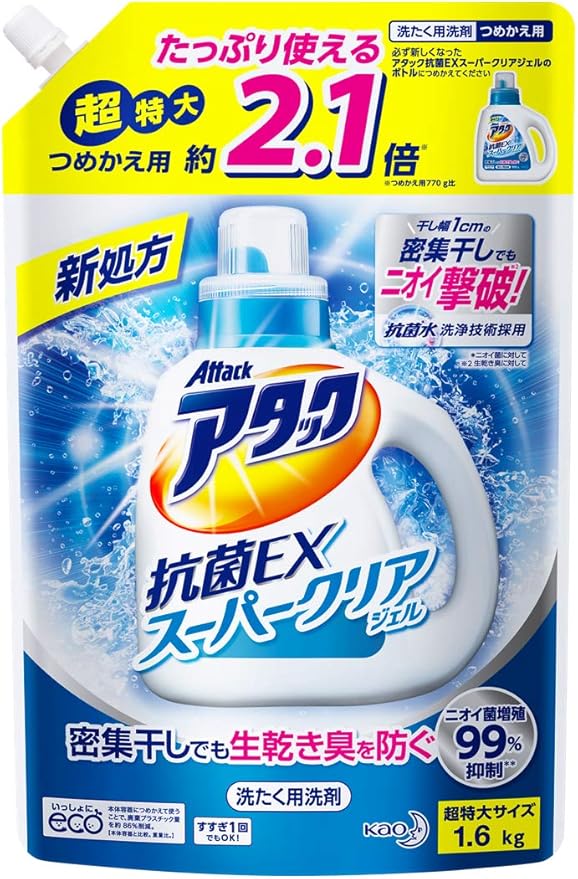 Amazon Co Jp 限定 まとめ買い 花王 アタック抗菌exスーパークリアジェル 進撃の巨人デザイン 本体 詰め替え アタック 液体洗剤 Amazon