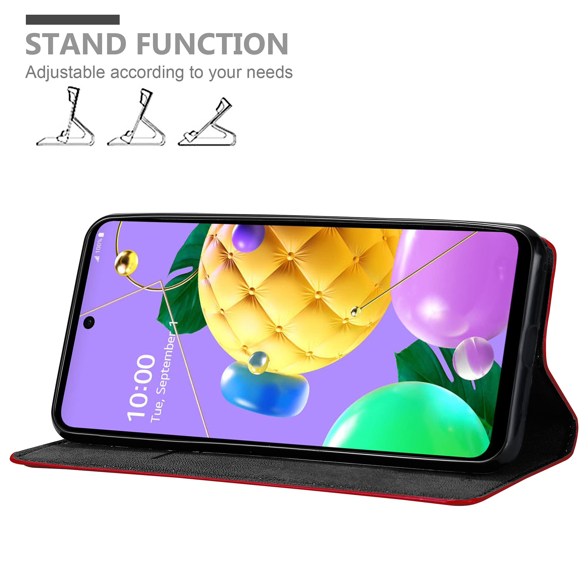 Cadorabo Flip-Hülle Für LG K40 – Mit Standfunktion, Kartenfach, Magnetischem Verschluss, Kunstleder, Schwarz