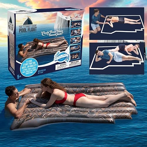 Miniatura 1 de SCS Direct The Original Titanic Movie Pool Float - Balsa inflable de 48 x 84 pulgadas, balsa inflable de doble tamaño para 2 personas de puerta