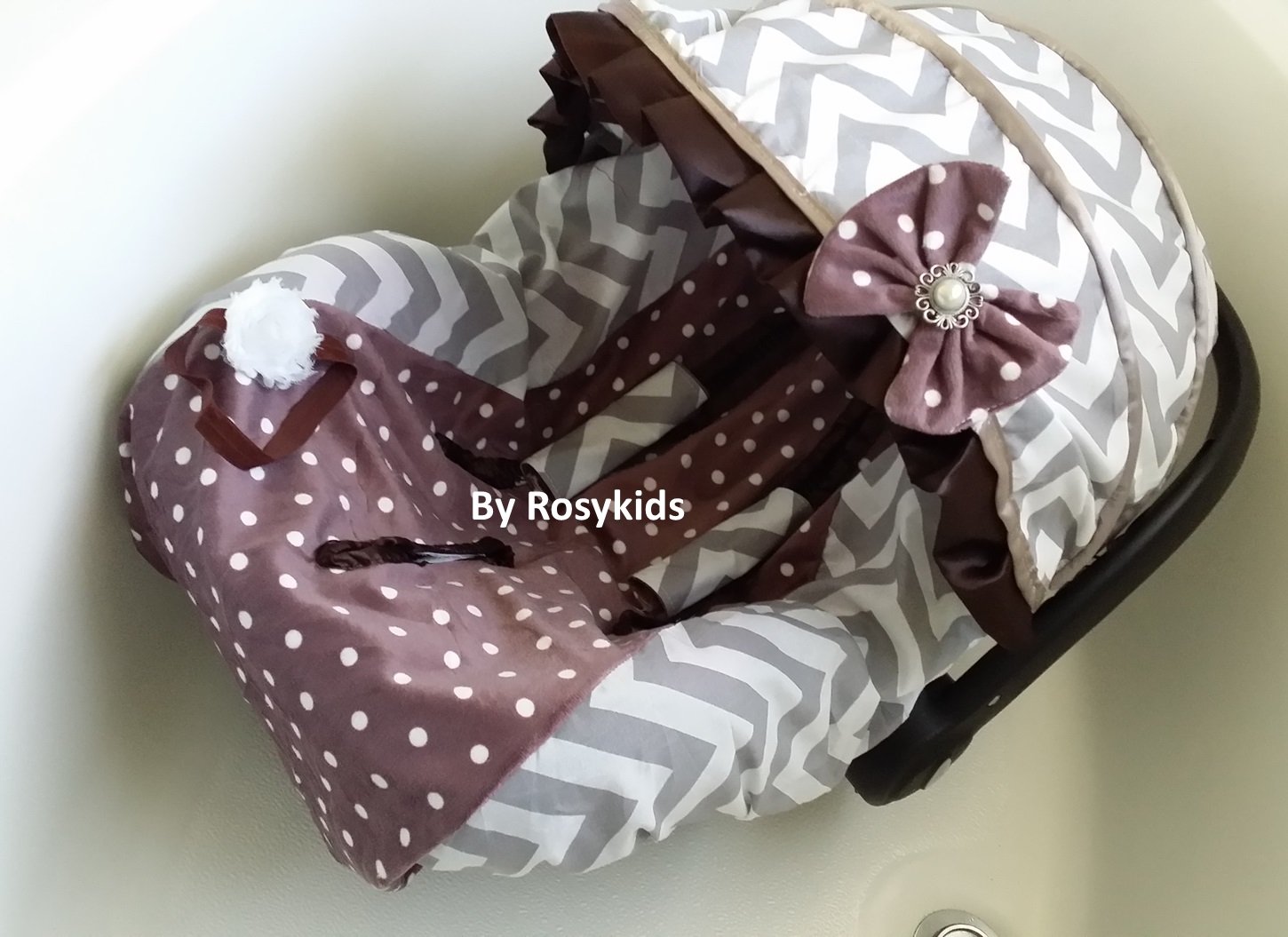 Infant Carseat Canopy Cover Blanket 4 Pc Whole Caboodle Baby Car Seat Cover Kit C040101