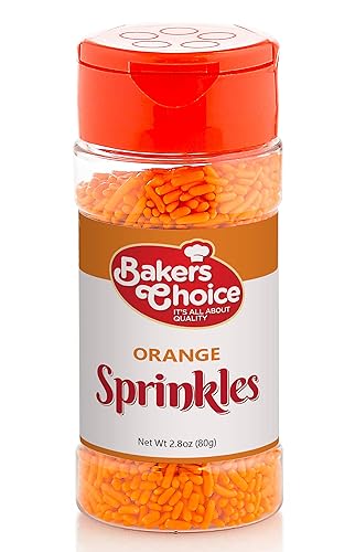 Miniatura 6 de Bakers Choice - Gránulos de naranja para hornear, gránulos Jimmies para aderezos de helado, sin lácteos, Kosher de 2.8 onzas
