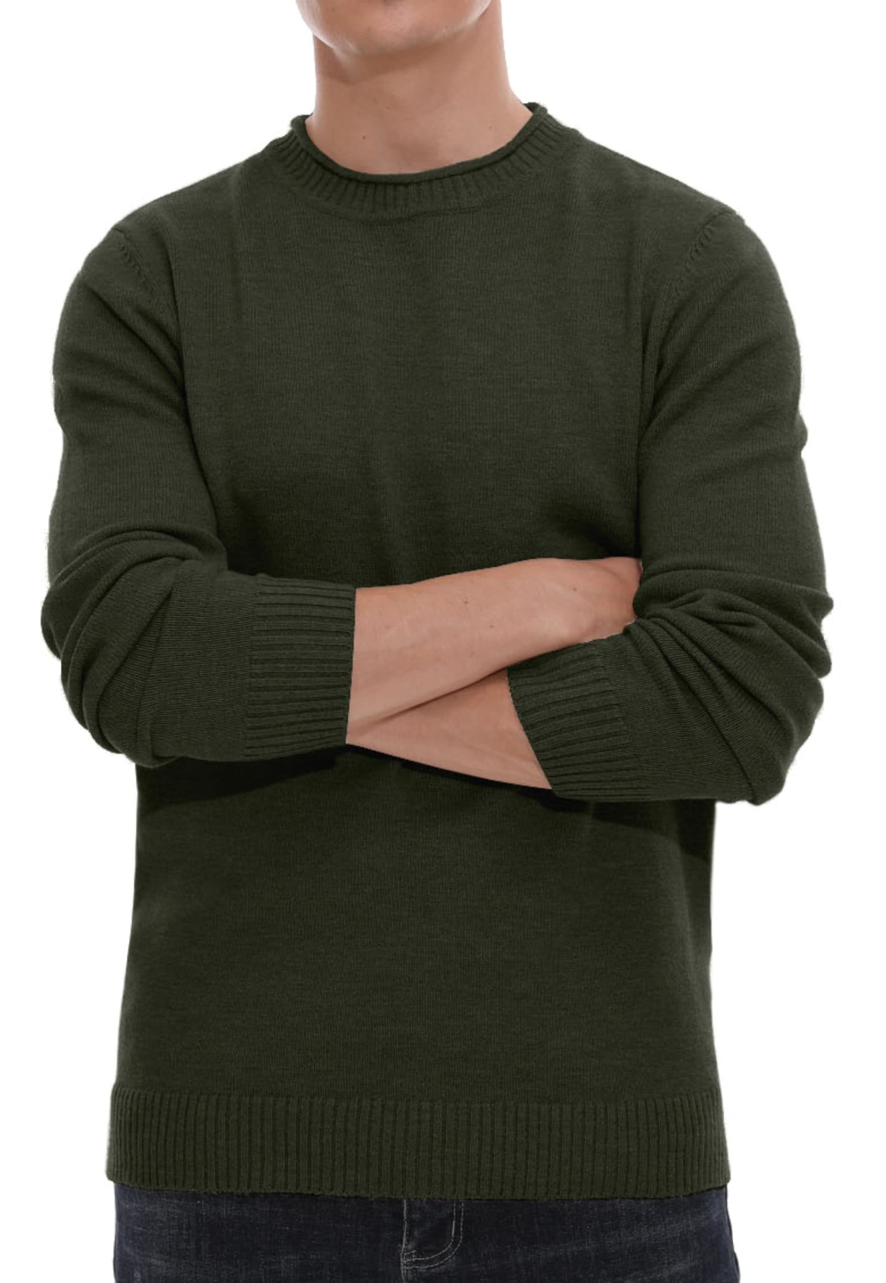 Hisir Jersey Hombre Invierno Cuello Redondo Sueter Hombre Manga Larga Invierno Cálido Jerseys de Punto para Hombres