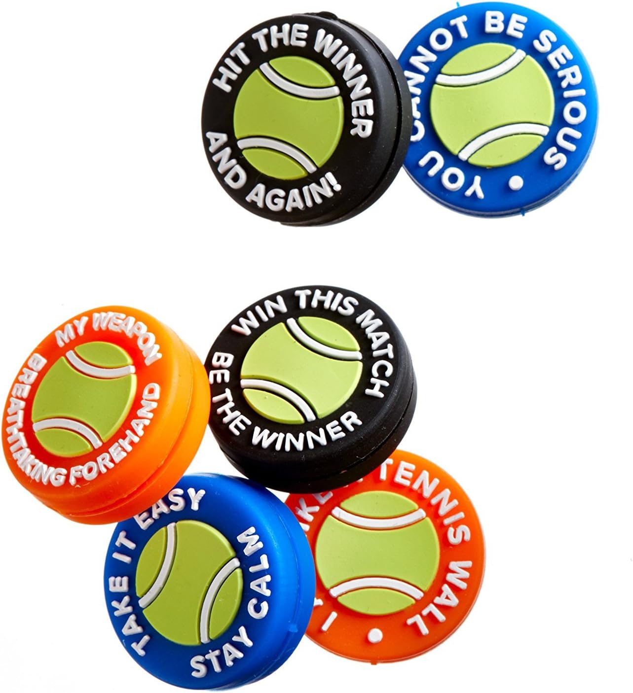 BusyBeeVibration Dampener in Fun Zipper Pouch. Best Tennis Shock Absorber (Pack of 6) plus a Bonus: Exclusive Mobile App 3 Months Trial