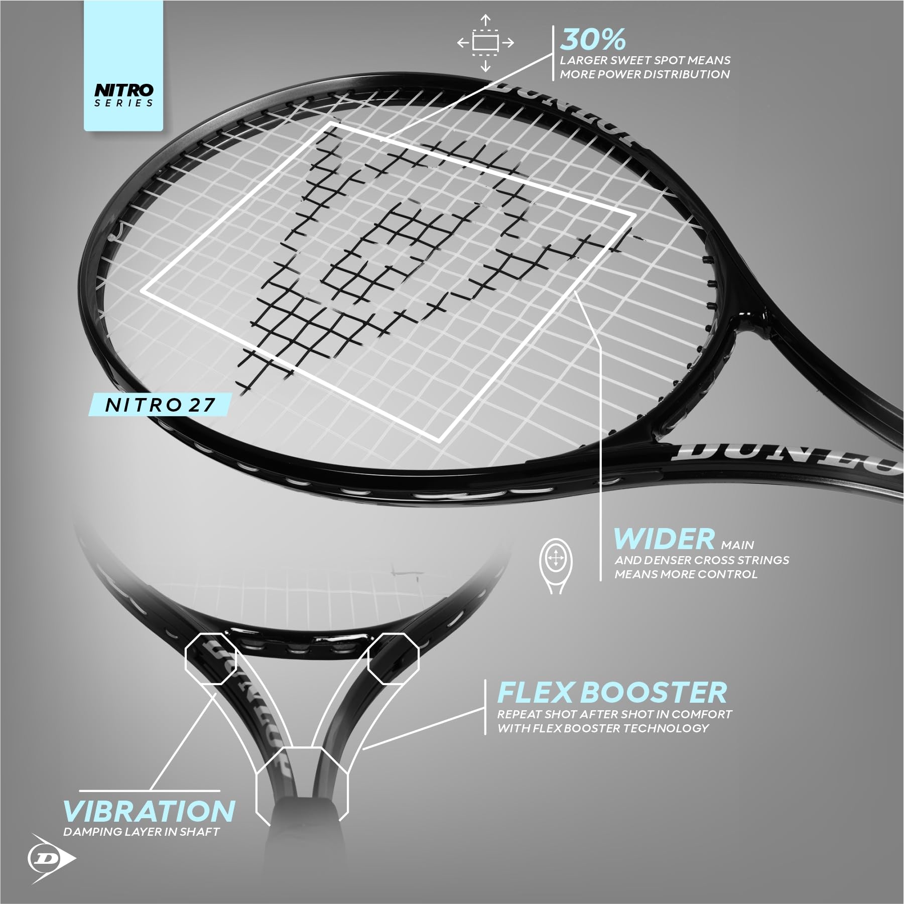Dunlop Nitro 27 Iches - Racchetta da tennis