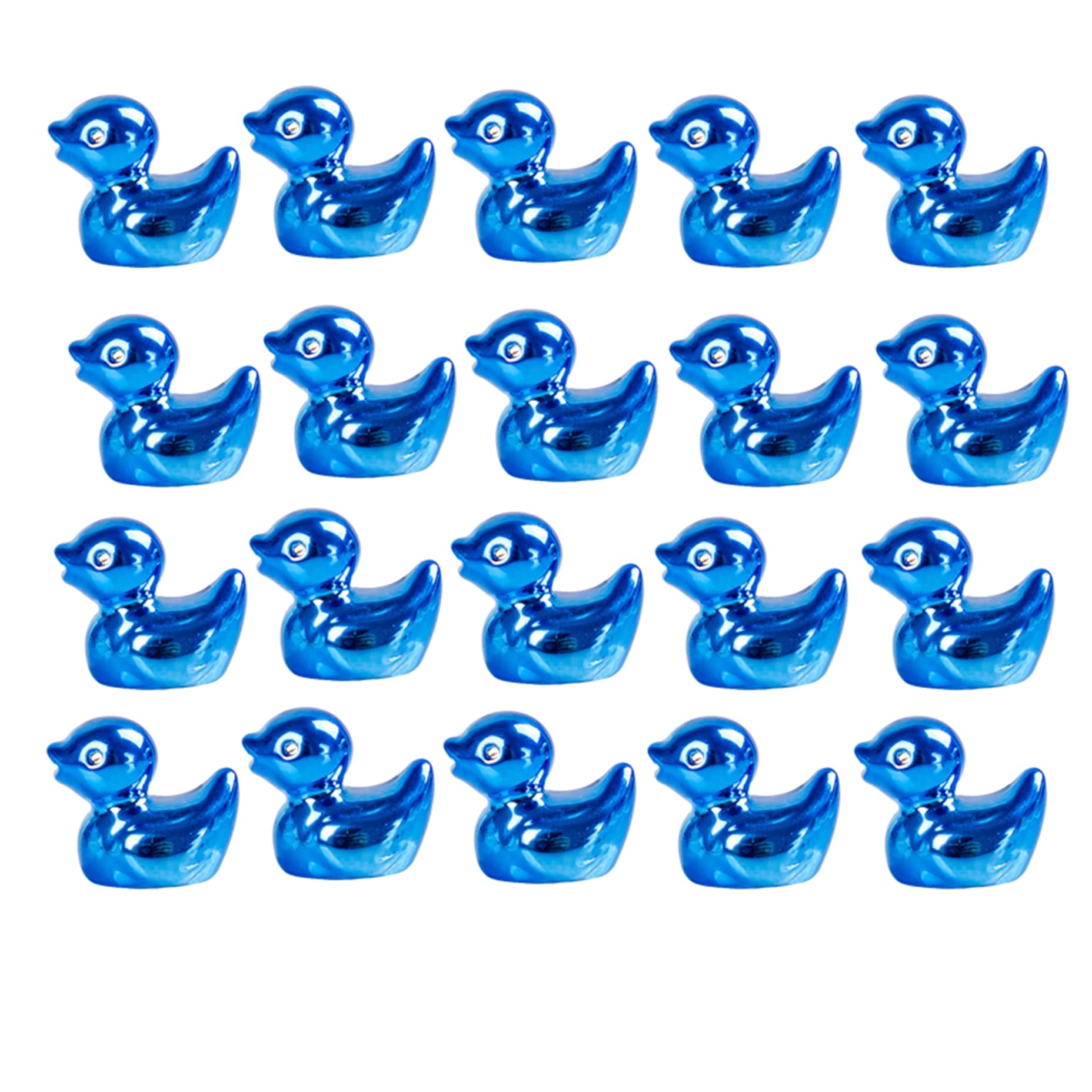 20 Pcs Mini Resin Ducks Figurines Tiny Duck Trinkets Bulk Miniature Ducks Colorful Animal Figures Micro Garden Landscape Dollhouse Accessories DIY Craft Charms (Blue)