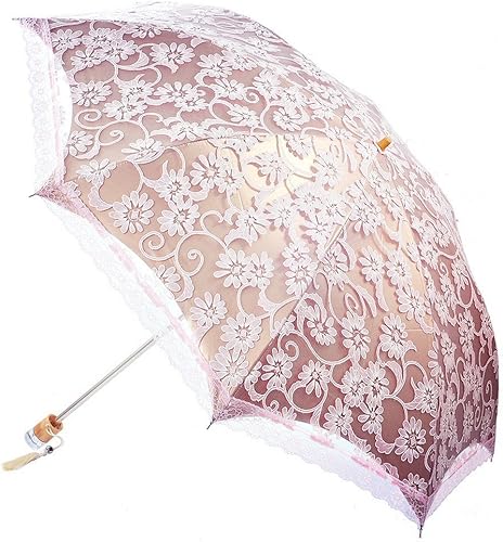 Miniatura 2 de Honeystore Sombrilla de viaje de encaje plegable anti-uv paraguas bordado a prueba de viento