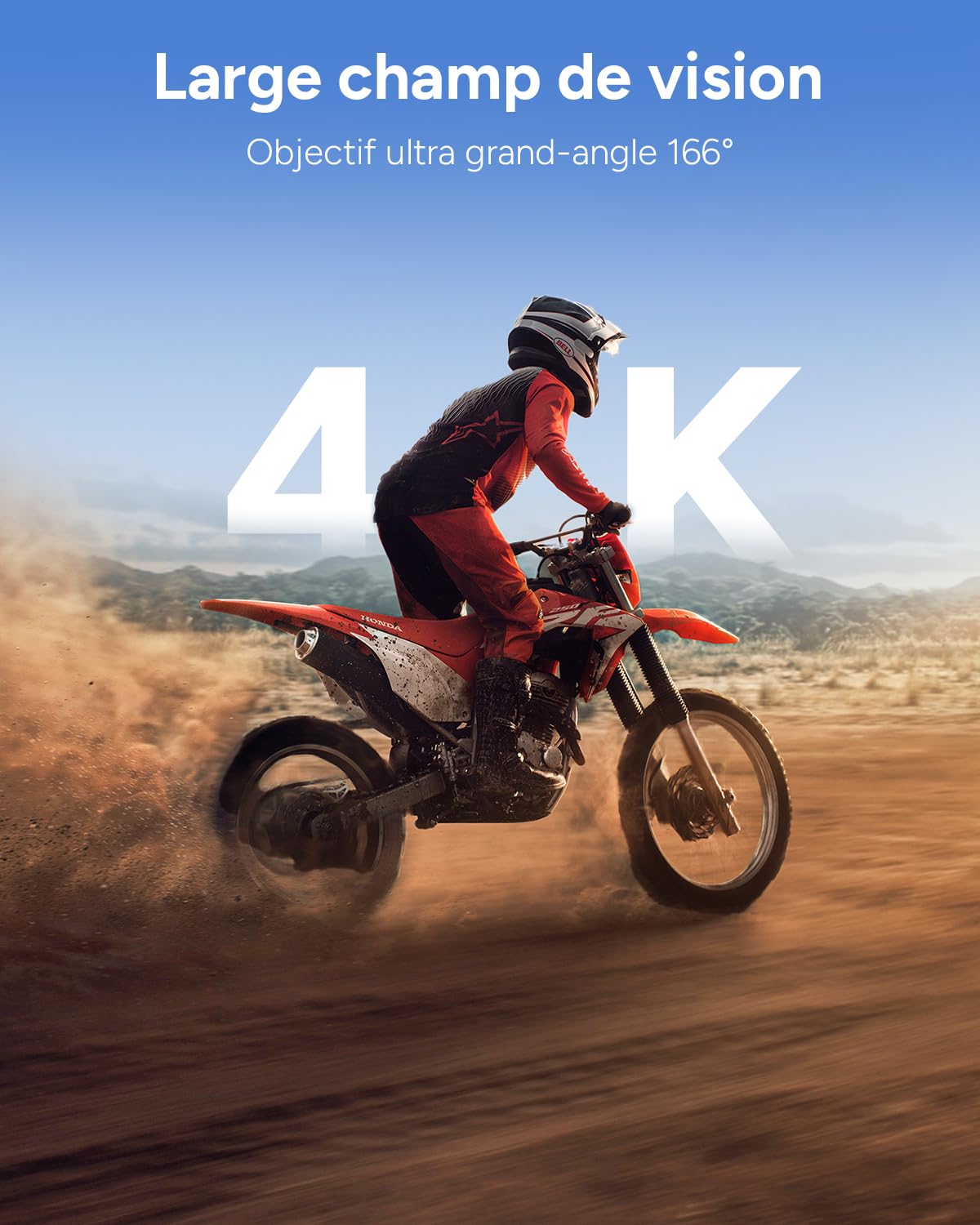 SJCAM SJ6Ultra Camera Sport 4K 30FPS 20MP WiFi Action Cam Double Écran LCD,166° Grand Angle,Stabilisation 6 Axes EIS, Étanche 30M,2 Batteries,pour Vlog Moto Vélo,Plongée