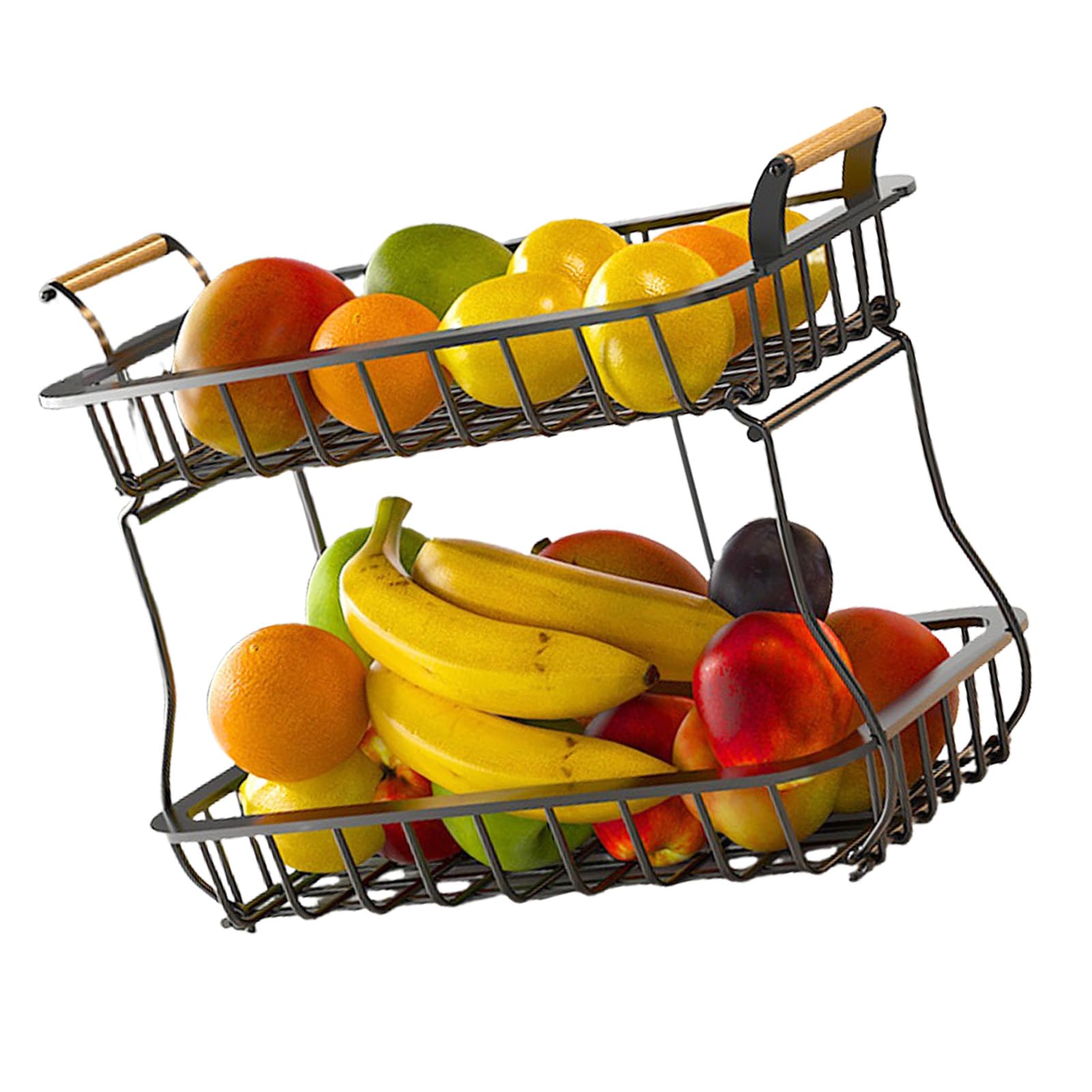 HDOYTXXM Layer Metal Kitchen Detachable Countertop Rack for Fruits Vegetables, Sturdy Space-Saving Storage Detachable Metal Rack Countertop Fruit Organizers