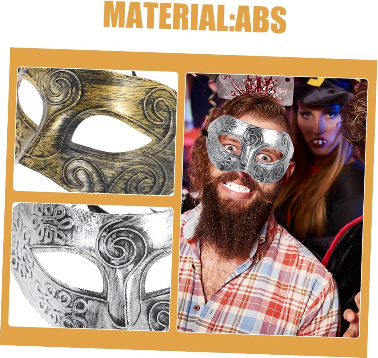 Alipis Halloween Season Masquerade Half Face 4pcs Vintage Style