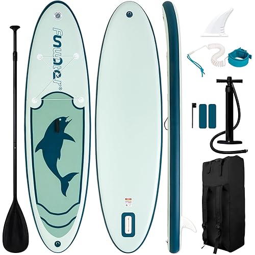 FunWater Inflatable Stand Up Paddle Board 10'6"/11"/11'6" Paddle Board for Adults & Youth, Paddleboards Inflatable with Premium SUP Accessories, Wide Stable, Non-Slip Comfort Deck