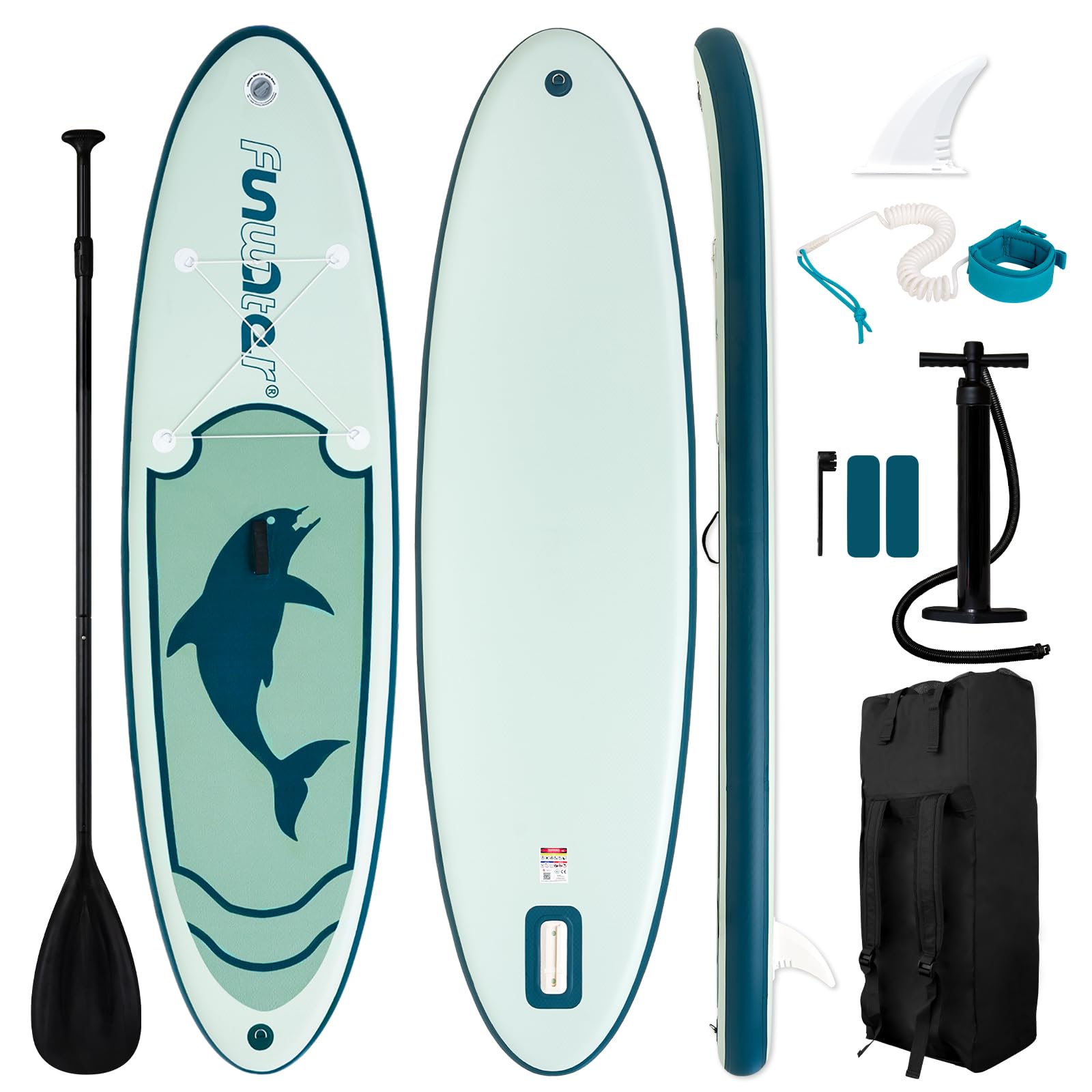 FunWater Inflatable Stand Up Paddle Board 10'6"/11"/11'6" Paddle Board for Adults & Youth, Paddleboards Inflatable with Premium SUP Accessories, Wide Stable, Non-Slip Comfort Deck