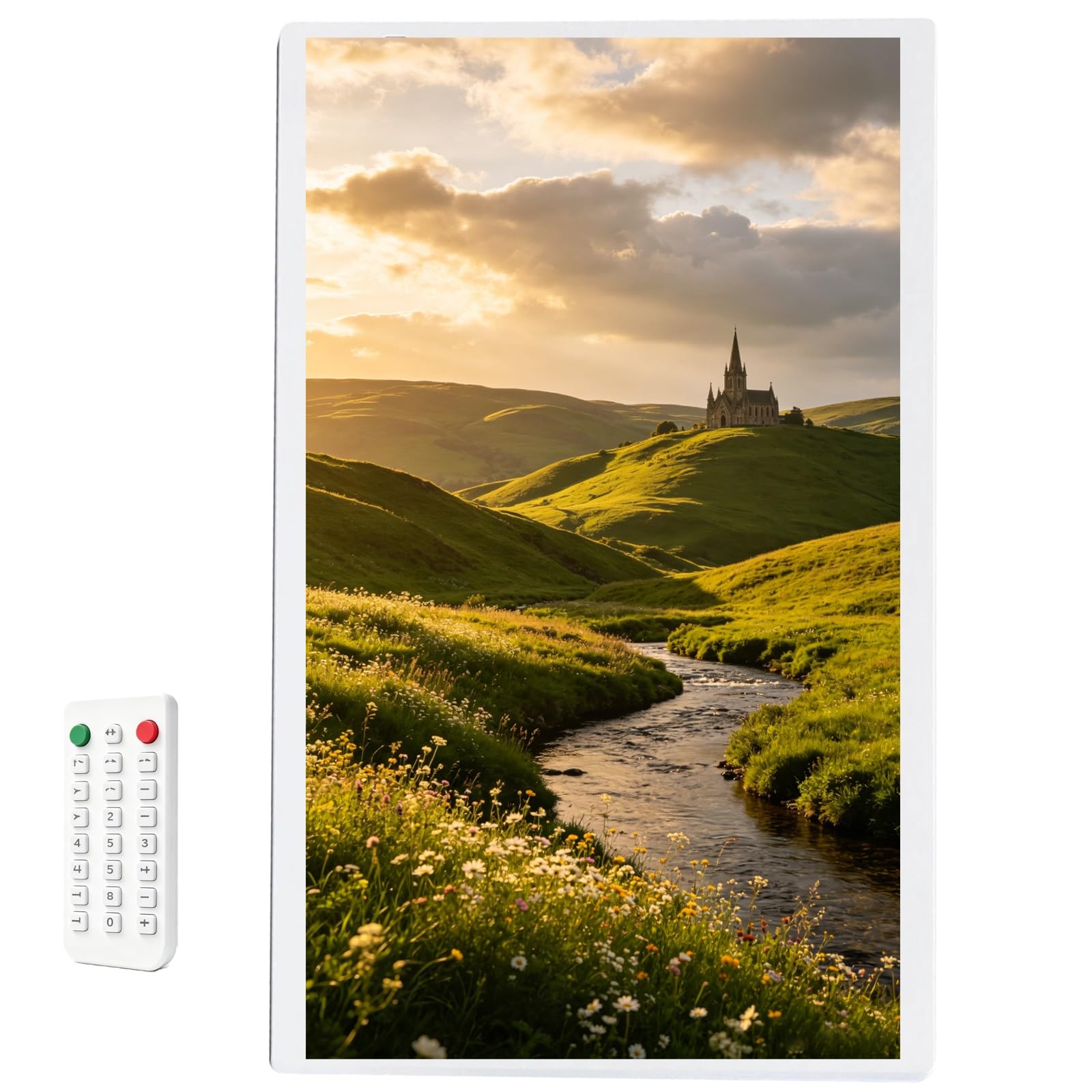 32 In Digital Picture Frame, Large Digital Photo Frame, 64GB Storage, 1920 x 1080, Anti-Glare Non-Touch, for Displaying Photos, Videos and Promotional Content Indoors(White,64GB)