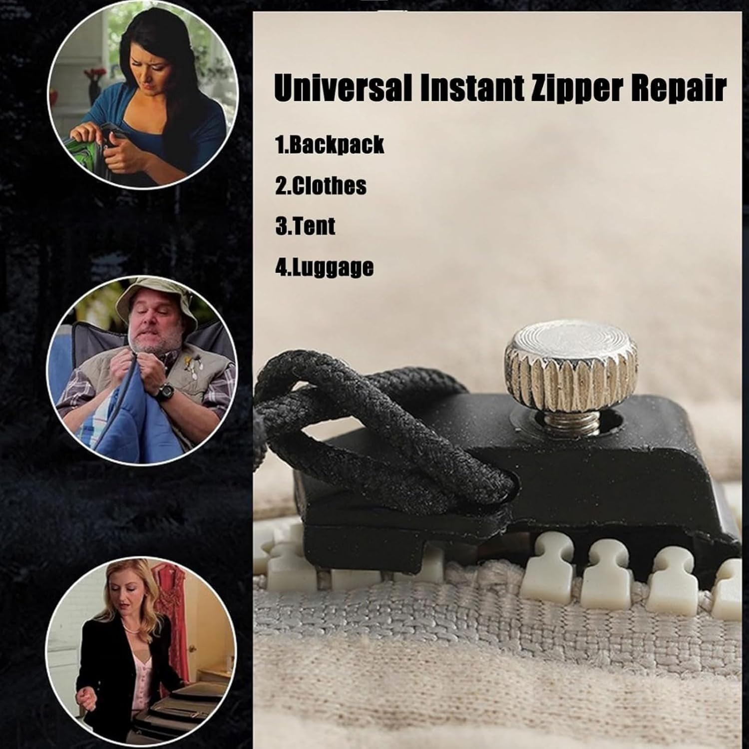 取り外し可能なユニバーサルジッパー修理、ユニバーサルジッパー修理キット、壊れたジッパープル交換、ユニバーサルジッパー交換、ジッパー修