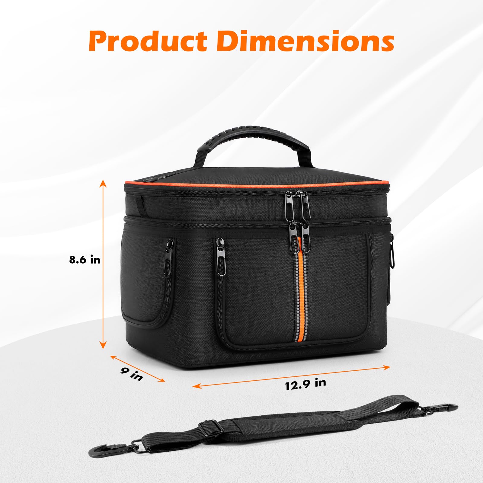 Tragbare Tragetasche, kompatibel mit Jackery Explorer 500 V2, wasserdichte Reisetasche Aufbewahrungstasche mit Taschen für Powerstation Solargenerator, Ladekabel und Zubehör