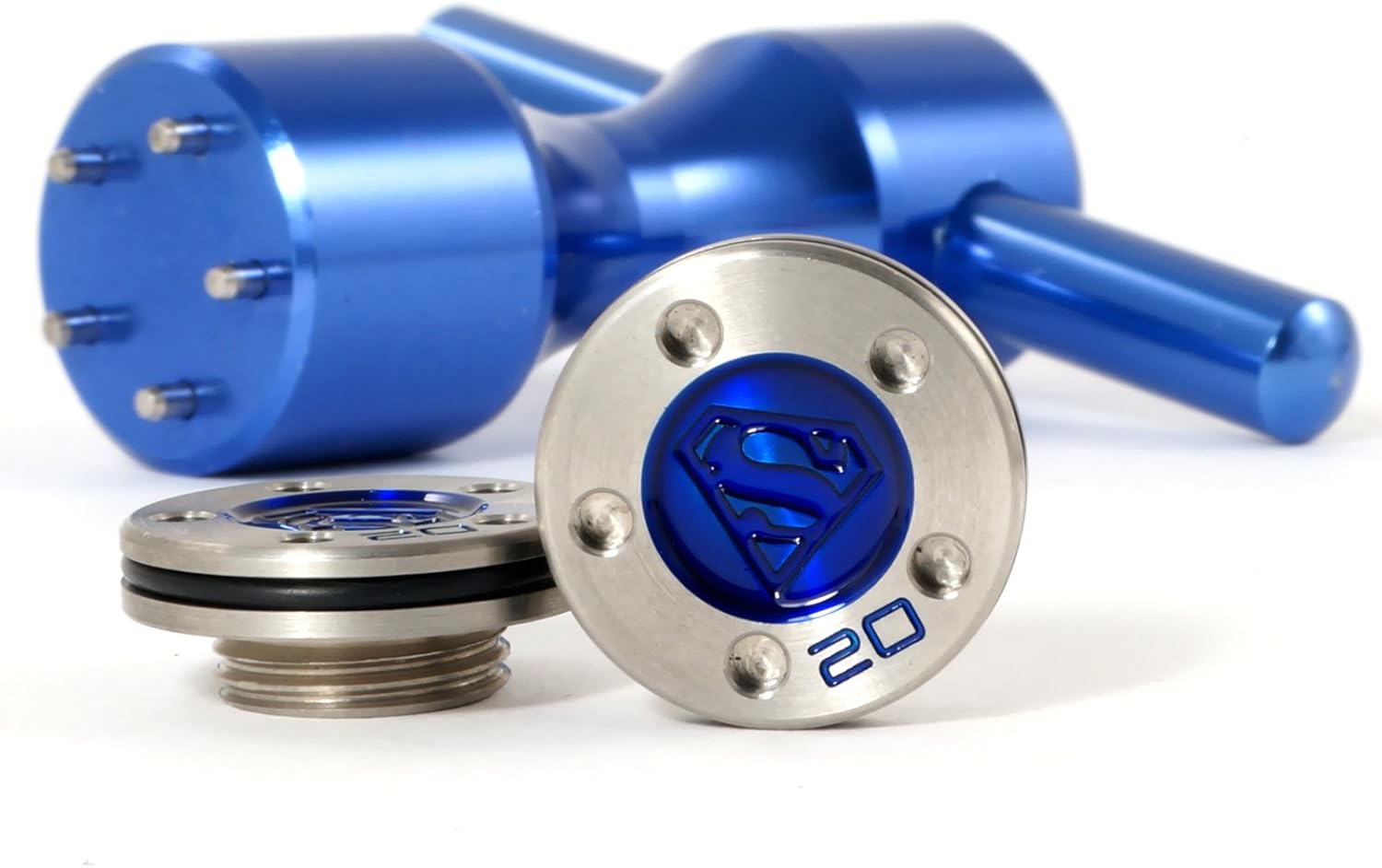 19th Hole Custom Shop 2 of 20g Blue Weights with Wrench Tool for Scotty Cameron Fastback, Squareback and Roundback Putters, Superman