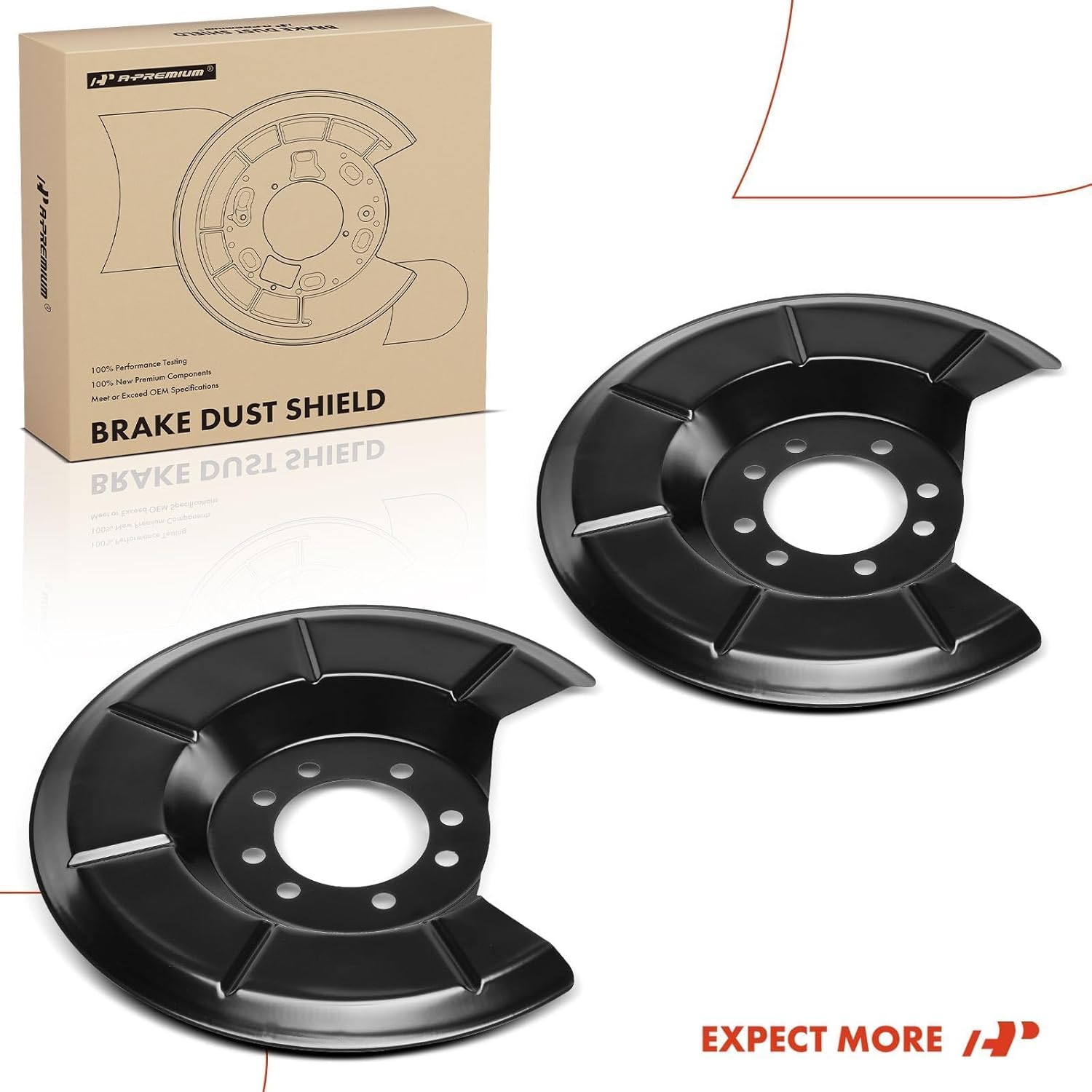 A-Premium Rear Driver and Passenger Side Brake Dust Shield Compatible with Select Mazda Models - 3 2004-2013, 5 2006-2010/2012-2015 - Replace# BP4K26261B, 2-PC Set