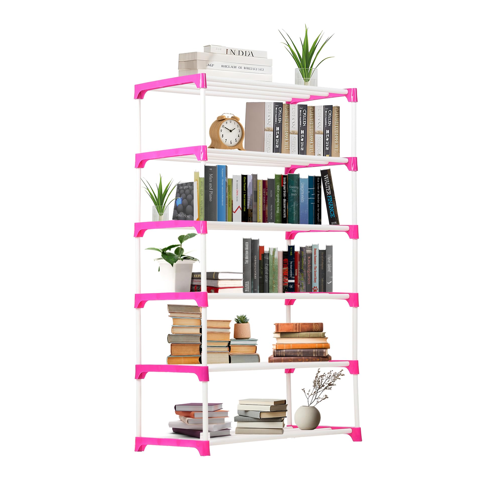 LOTSPEK Kids Book Rack 6 Layer Bookshelf for Home Library, Book Stand, Plastic Shelves for Study Room-image-38