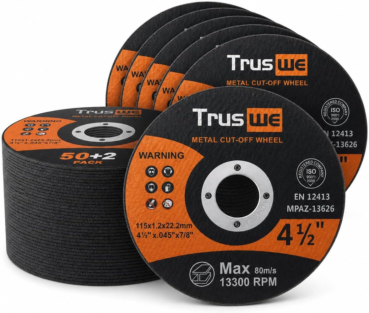 Cut Off Wheels 4 1/2 inch - 50 Pack Cut Off Wheel for Metal Stainless Steel Grinding Wheel for Angle Grinder Ultra Thin Cut-Off Wheel Cutting Disc