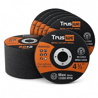 Cut Off Wheels 4 1/2 inch - 50 Pack Cut Off Wheel for Metal Stainless Steel Grinding Wheel for Angle Grinder Ultra Thin Cut-Off Wheel Cutting Disc
