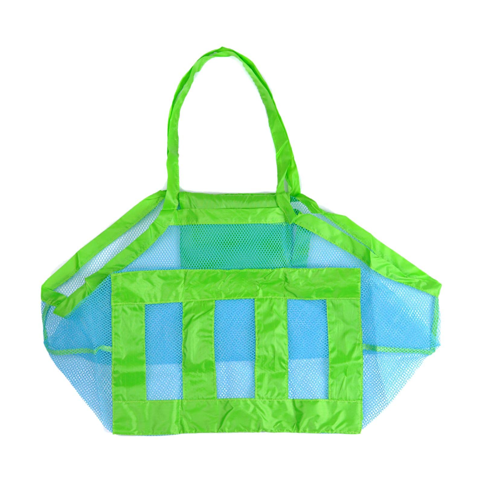 nivaa Large Beach Toys Bag Swimming Pool Mesh Tote Bags Sand-Away Bag Blue green-picture-37