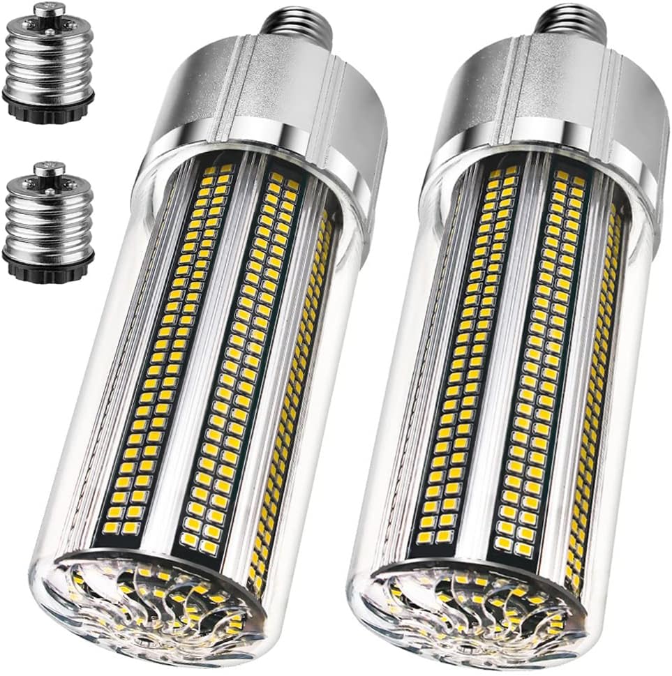 LED Corn Light Bulb 100W 12000LM,E26/E27 Base,with E39/E40 Mogul Base Adapter,Large Area LED Bulbs for Indoor & Outdoor Garage, Warehouse,High Bay Lighting