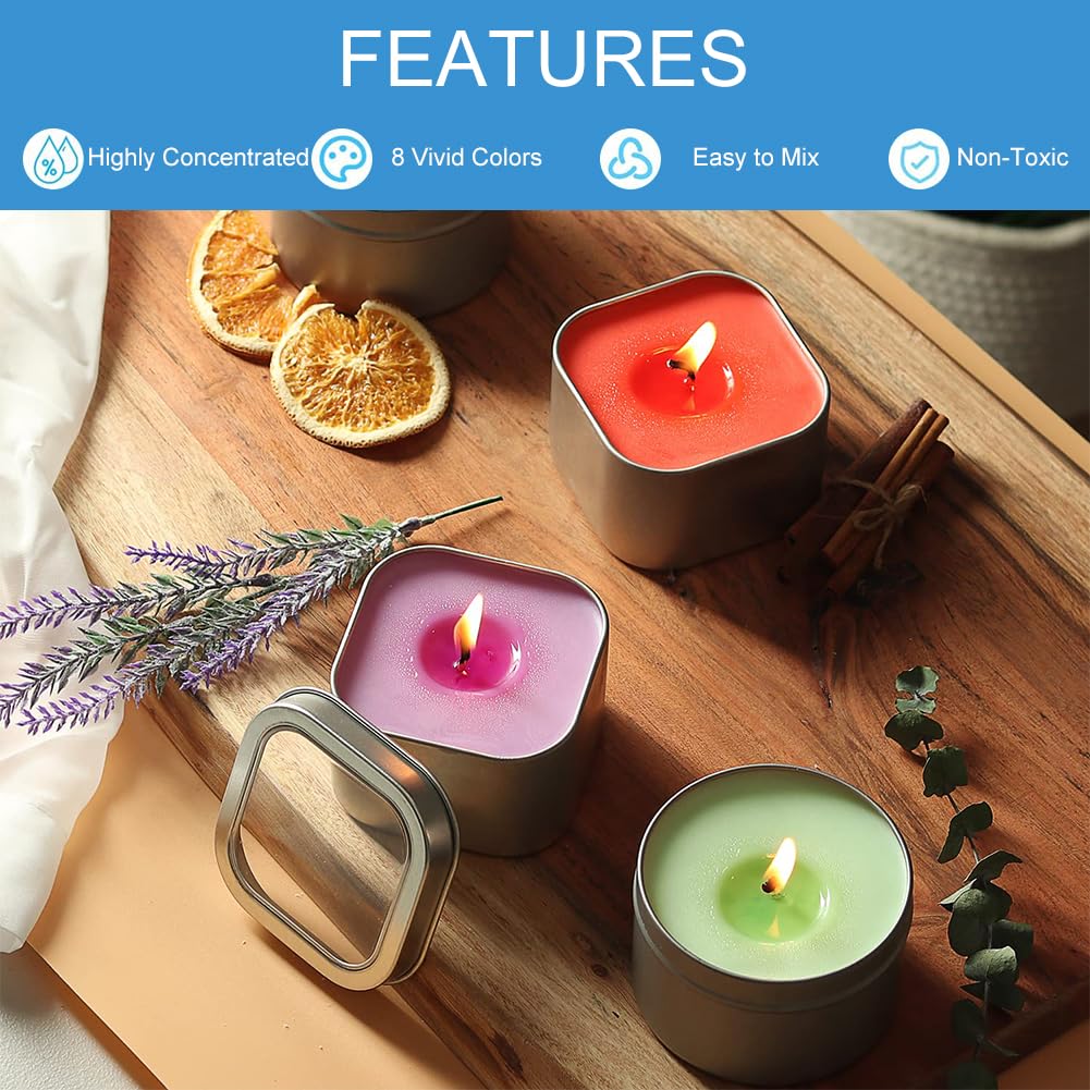 Colorante Per Candele 8 Colori - Alta Concentrazione, Per Cera Soia/API, Facile Da Sciogliere (10ml) - Foto 6