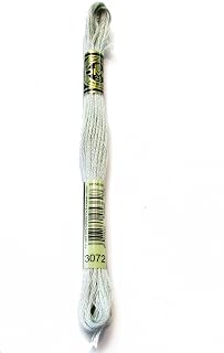 DMC 117-3072 Mouline Stranded Cotton Six Strand Embroidery Floss Thread, Light Beaver Grey, 8.7-Yard