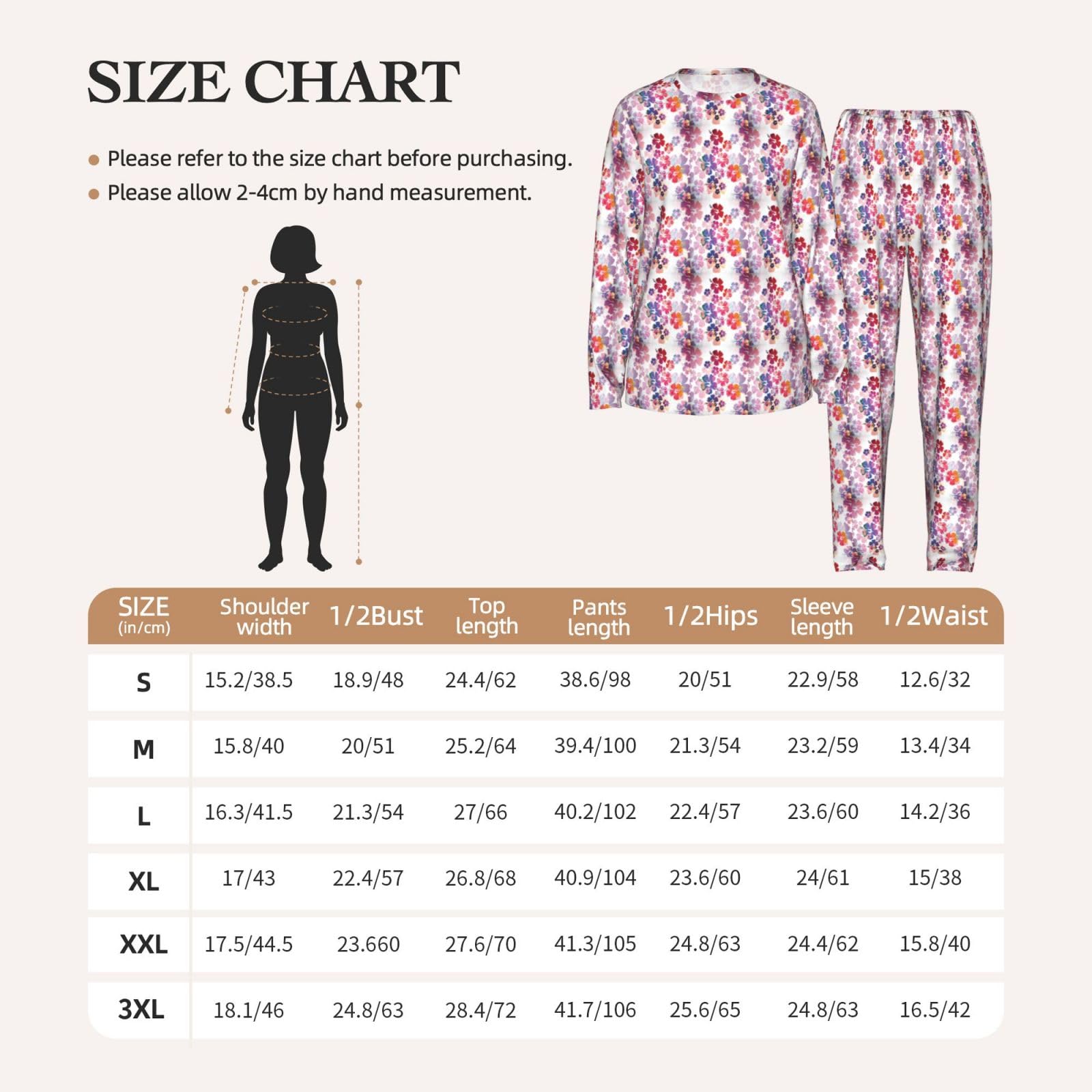 Pigiama da donna con stampa floreale hawaiana a maniche lunghe abbinato morbido elastico coulisse casual Daywear