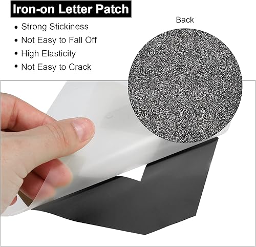 Miniatura 4 de MECCANIXITY Paquete de 5 unidades de transferencia de calor con el número 9, 8 pulgadas, color negro, número único para uniforme de equipo, camiseta