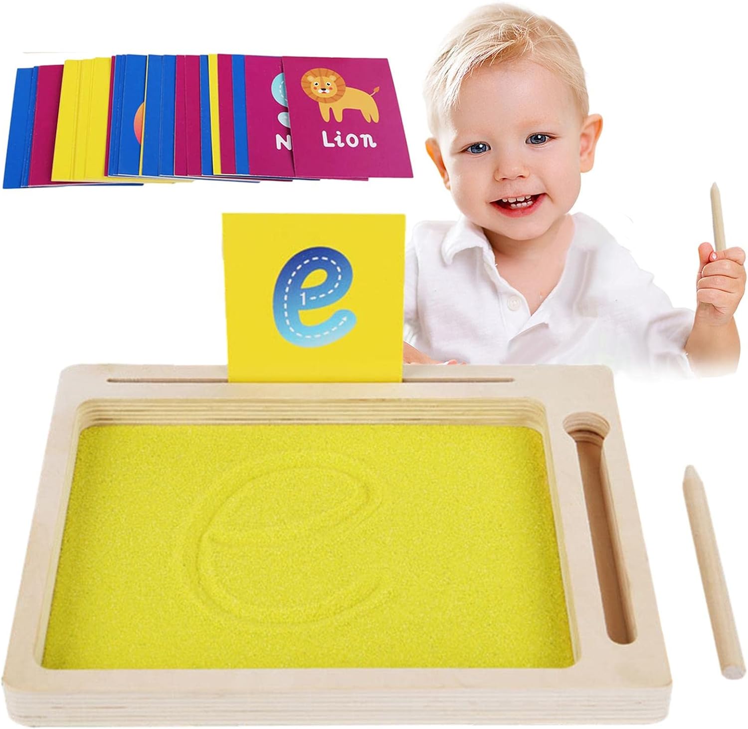 Wuling Sand Tracing Tray Letter Formation Sand Tray with Flashcard