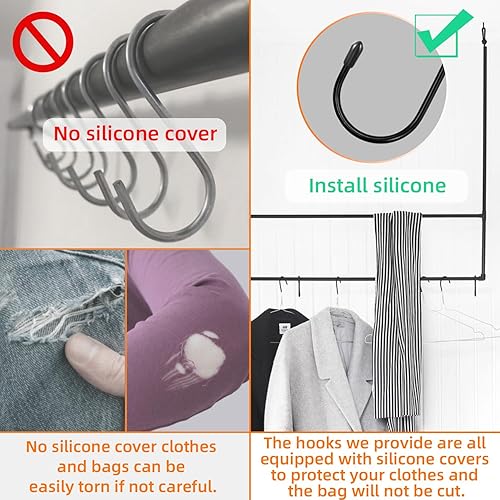 Miniatura 4 de Ganchos en S de 4.3 pulgadas, ganchos para plantas, ganchos en S para colgar, paquete de 20 ganchos negros en S resistentes, ganchos para adornos,