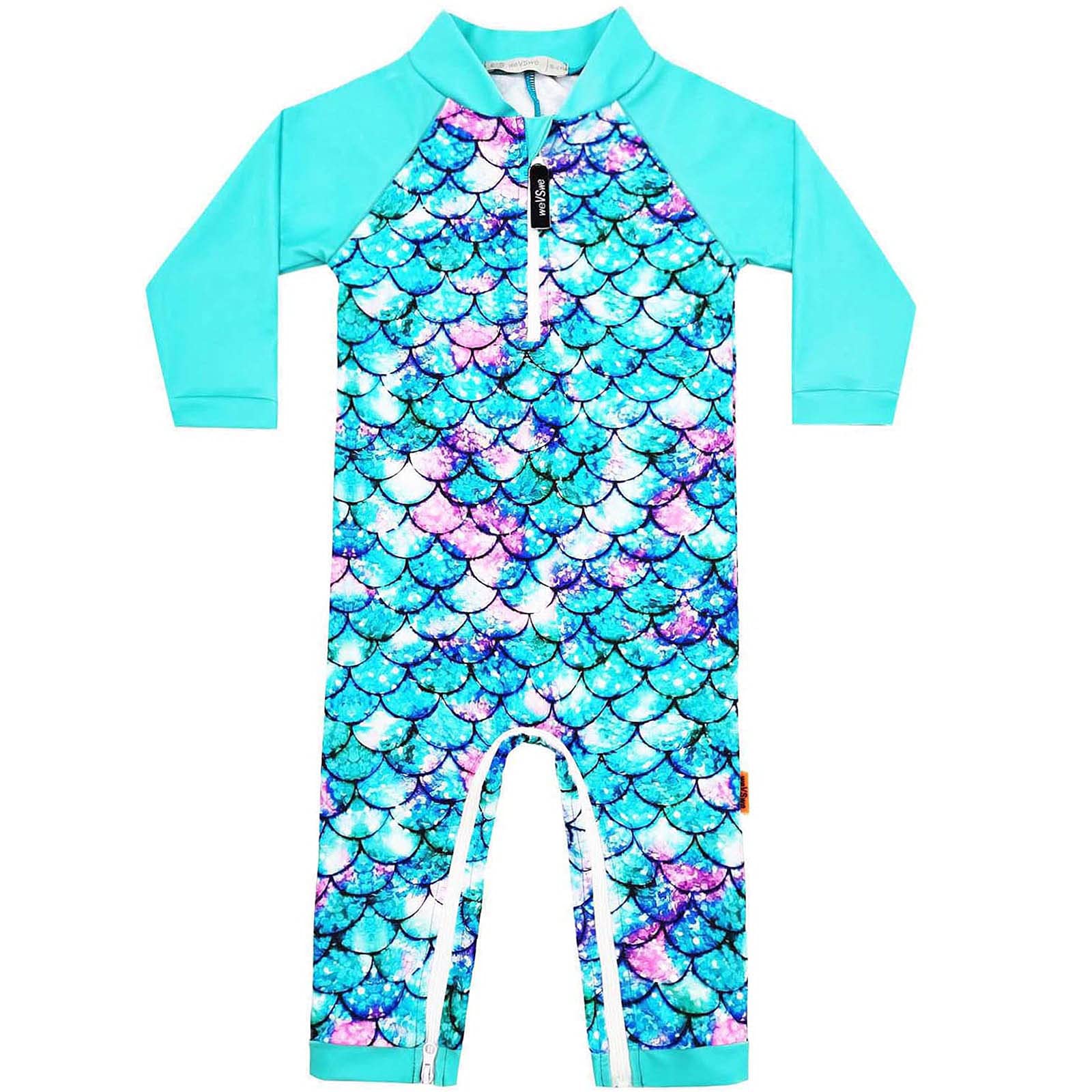 weVSwe Baby Toddler Boy Swimsuit Long Sleeve Baby Swimwear UPF 50+ Sun Protection Rash Guard Swimming Costume with Crotch Zipper 0-3 Years — view 145