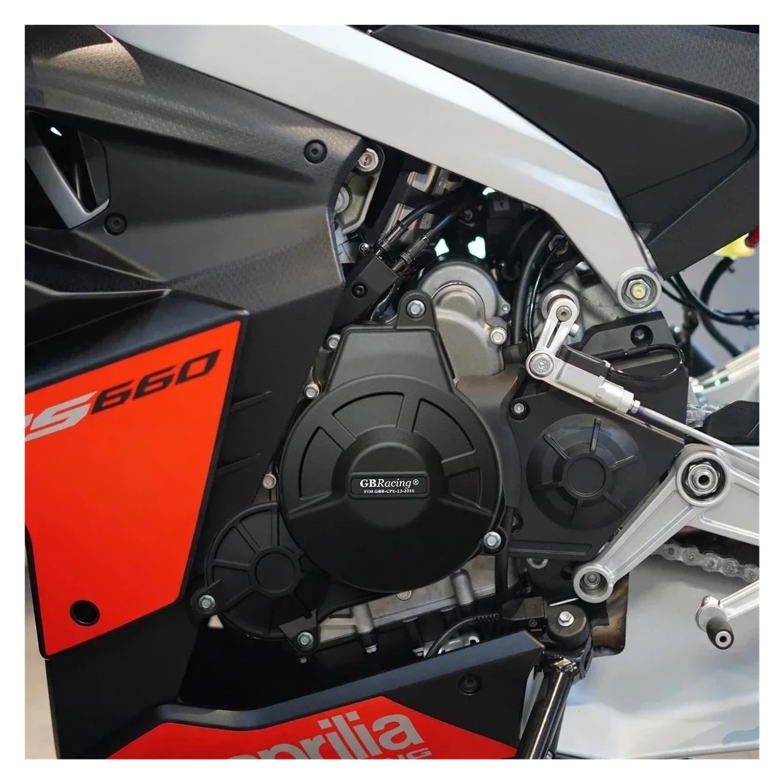 Motorschutz Für Aprilia RS 660 Für TUONO 660 2021-2024 Motorrad Motorschutz Schutzabdeckung Kupplungspulsschutzset Blenden Ziereisten(Carbon Look)