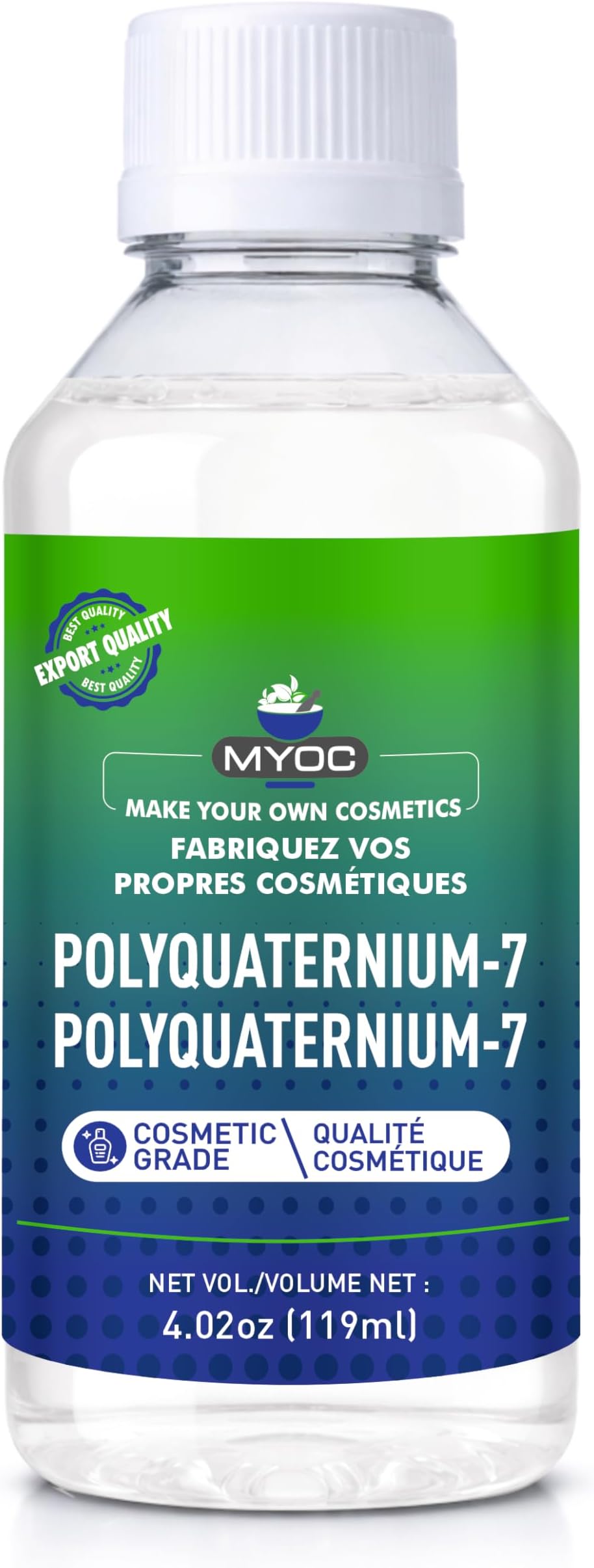 Polyquaternium-7, Polyquaternium-7 for Hair, Polyquaternium-7 Cosmetic Ingredient, Polyquaternium-7 Bulk Non-GMO, Paraben free - 119ml