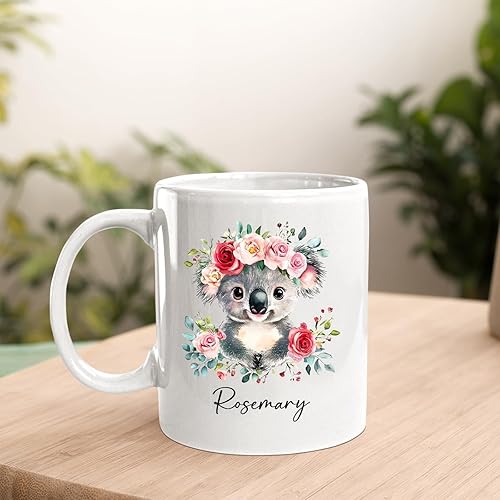 Miniatura 3 de Taza de café Koala personalizada, regalo para cumpleaños, taza de café blanco Koala de 11 onzas, 15 onzas, impresionantes tazas de animales, taza de