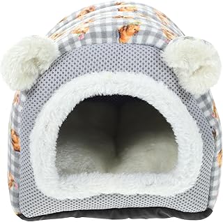 POPETPOP Porquinho Da Índia Cama De Inverno Ouriço Ninho De Inverno Esconderijo De Porquinho Da Índia Barraca De Dormir Para Animais Pequenos Coelho Anão Furão Hamster Chinchila (M)