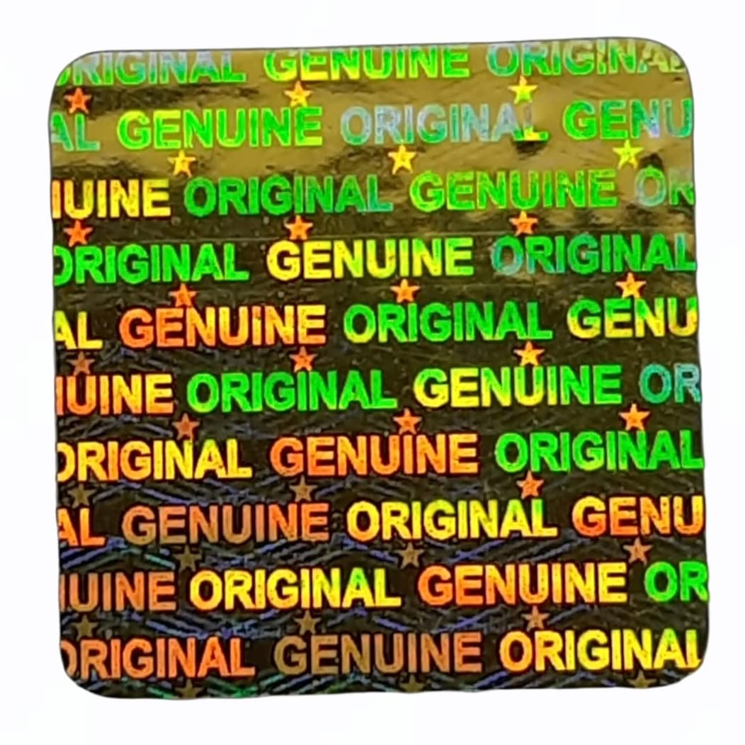 Hologram Sticker- Original Genuine, Golden, 14mm Square,2500 Pcs