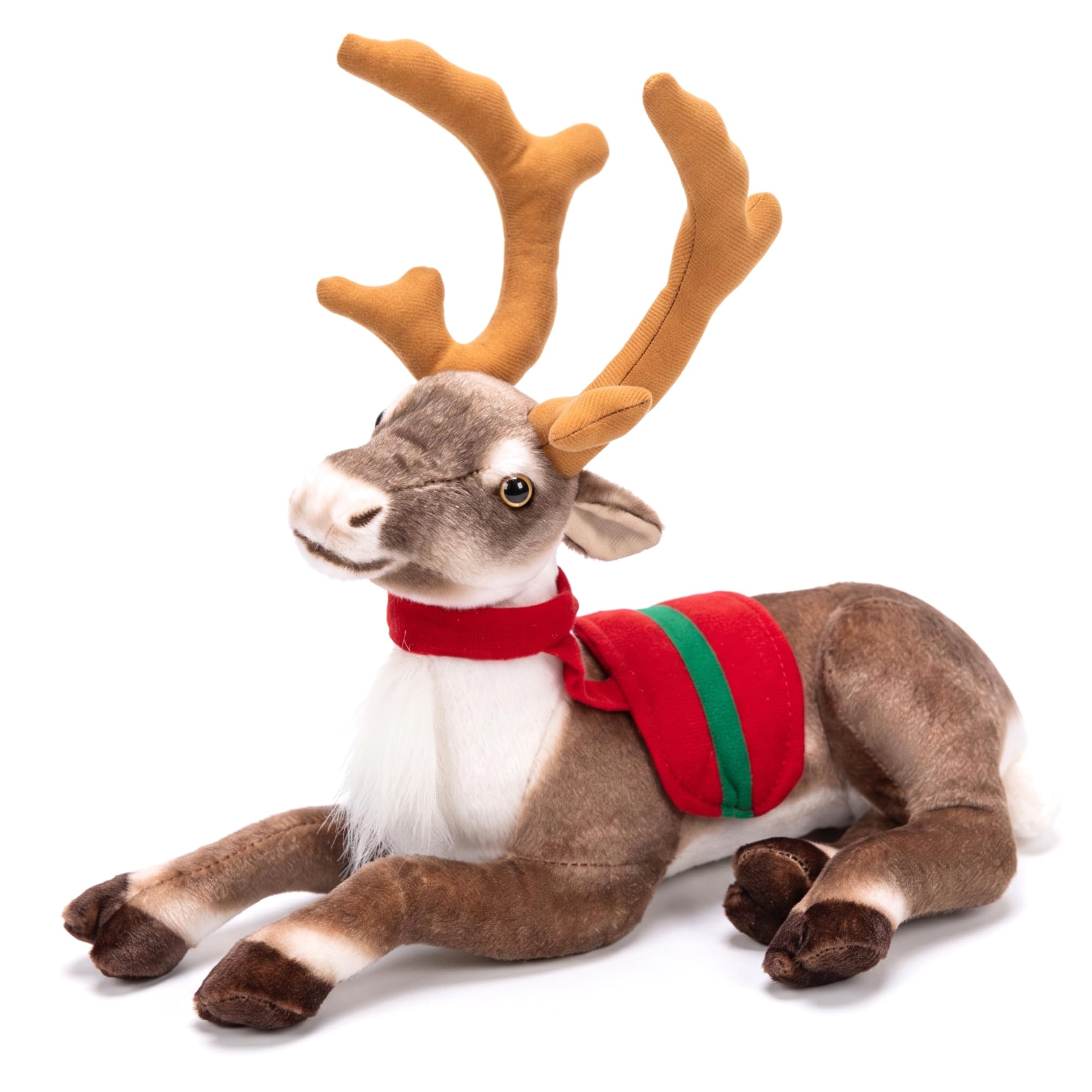 Suxdlan Stuffed Deer, Lying Christmas Reindeer Stuffed Animal 13.78 inch