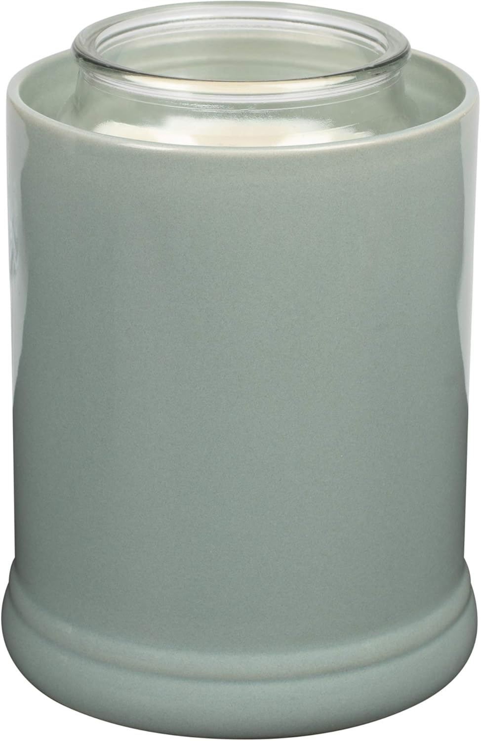 Elanze Designs Solid Color Ceramic Stoneware Electric Jar Candle Warmer (1, Grey)