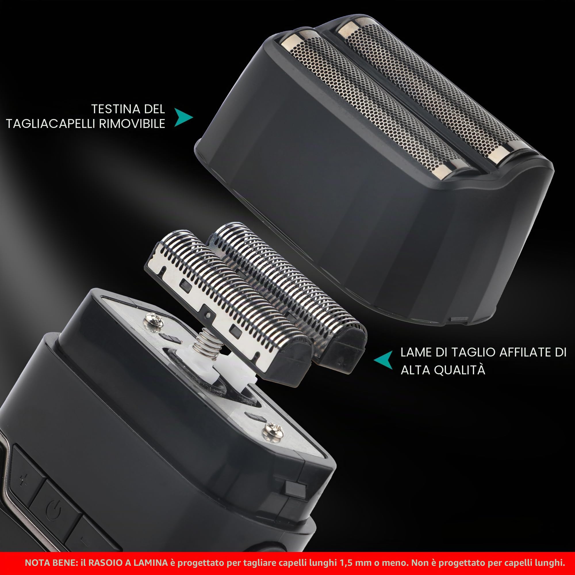 VGR Rasoio Elettrico a Lamelle per Uomini - 9000 RPM - Ricaricabile USB-C Senza Fili con Batteria da 150 Minuti - Rasoio da Barbiere Professionale per Sfumature sulla Pelle - Macchina da Barba per