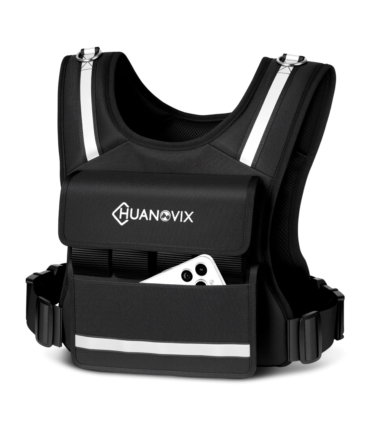 Weighted Vest 0-40 LBS Adjustable Weight Vest With Reflective Stripe No Weights Included Ultra Thick Shoulder Padding Design