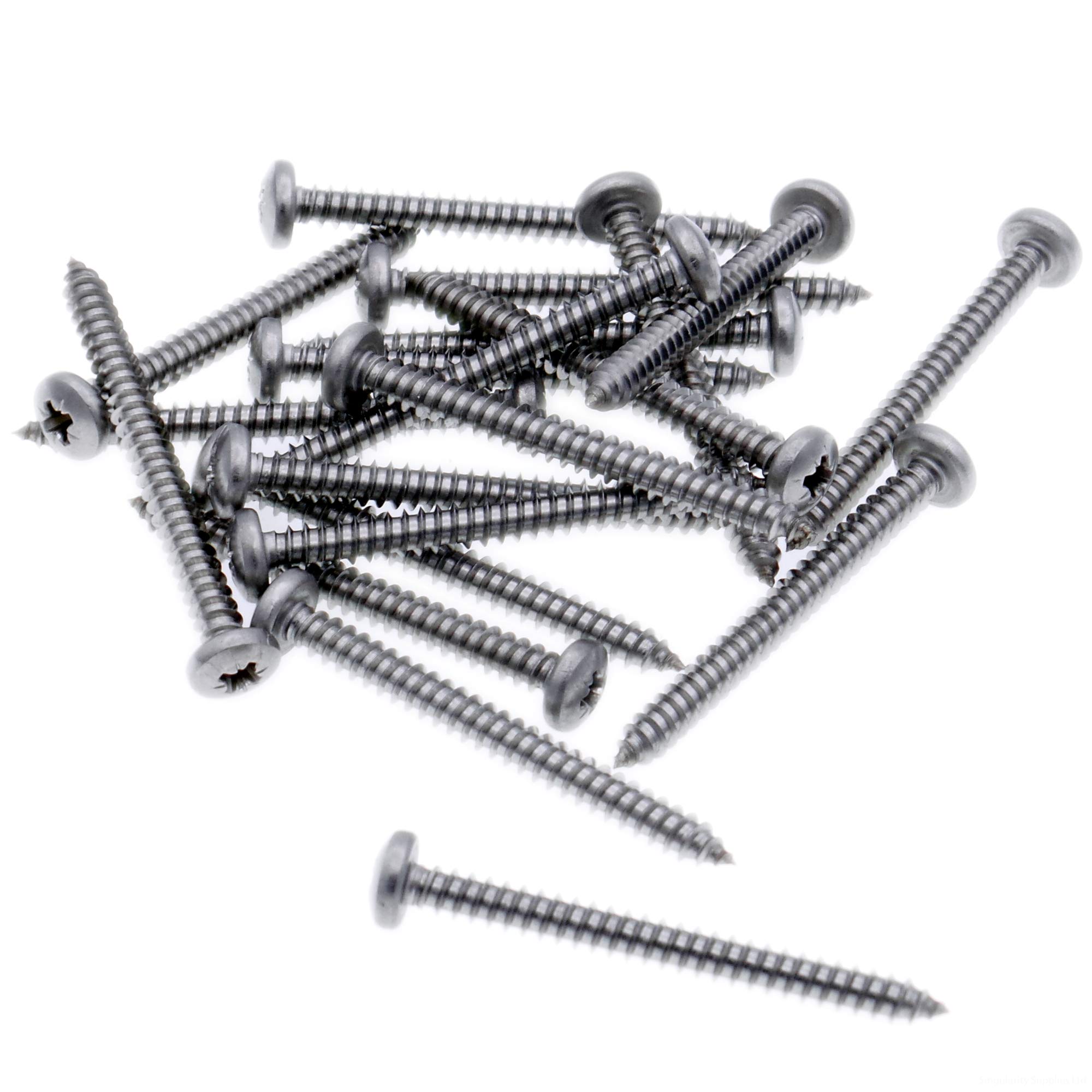 Singularity Supplies No.4 X 0.875 (2.9Mm X 22Mm) Pozi Pan Self-Tapping Screw - Stainless Steel (A2) (Pack Of 20)