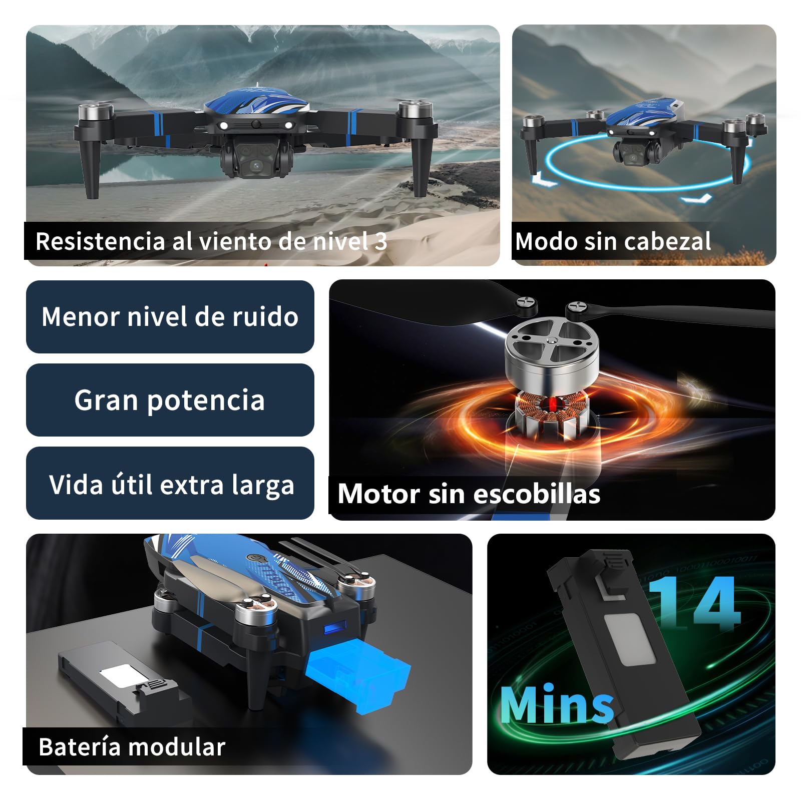 Dron con Cámara 4K para Adultos, Mando a Distancia con Pantalla LCD, FPV, Esquiva de Obstáculos 270°, 3D Flips, Cuadricóptero Plegable, Tarjeta SD 32GB