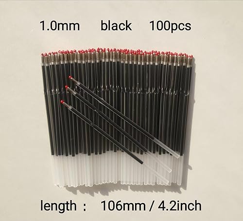 Miniatura 3 de 100 repuestos de bolígrafo azul, 0.039 pulgadas, repuesto de bolígrafo de 4.2 pulgadas, envía 1 bolígrafo adicional, para bolígrafos retráctiles,