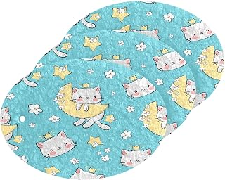 Cute Cat Moon Flowers Sponge Dish Sponge 3 Pcs Kitchen Sponge Handy Sponges Cellulose Sponges for Cleaning Kitchen and Household