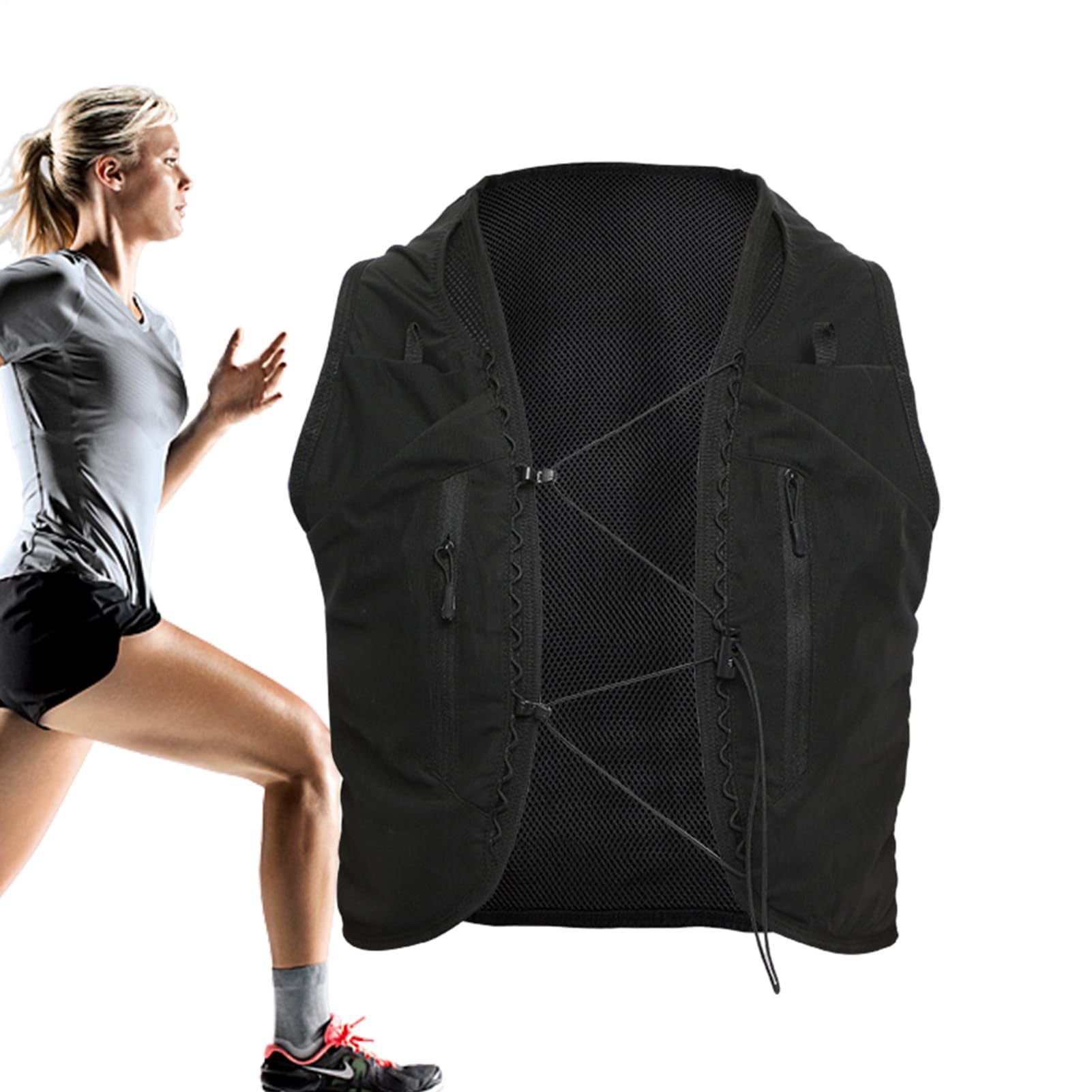 Lauf-Brusttasche, Outdoor-Fitness-Weste, Tasche, atmungsaktive Sportbrust | für Damen und Herren, Outdoor-Laufweste für Workout, Radfahren, Wandern