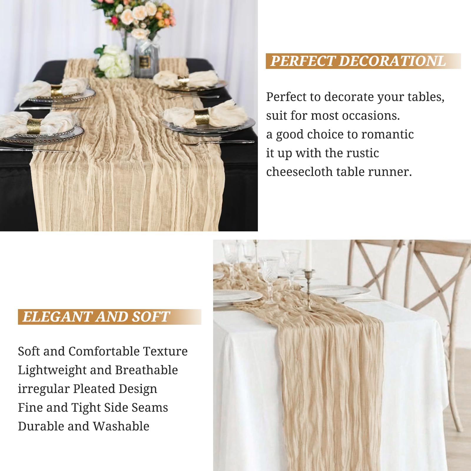 Runner da tavolo in garza per matrimonio grigio argento Boho Nastro per arco nuziale Centrotavola per matrimonio rustico Cerimonia della sabbia Arredamento rustico pergolato per matrimonio - Italia
