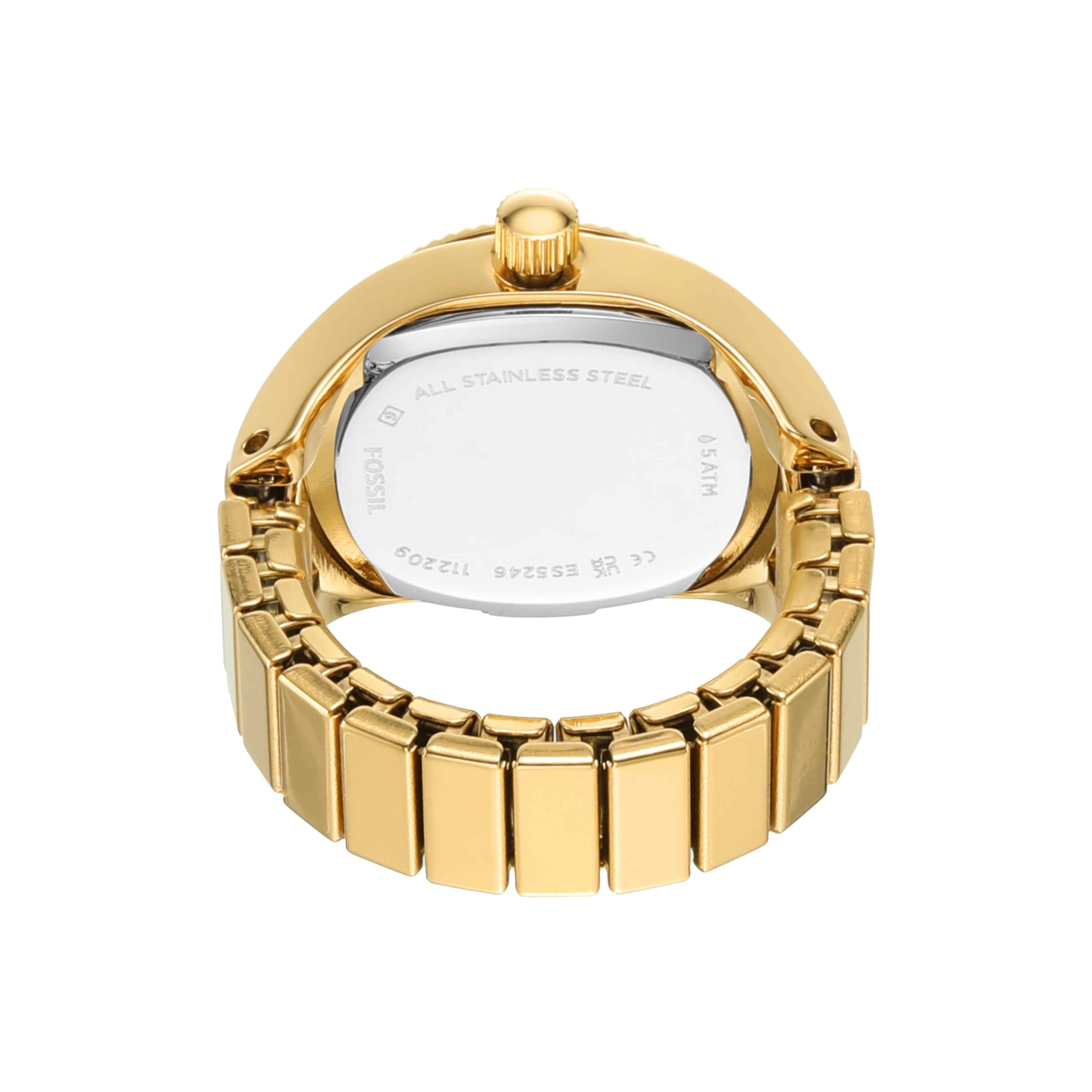 FOSSIL Montre Ring pour Femmes, Mouvement à Quartz à Deux Aiguilles avec Bracelet en Acier Inoxydable